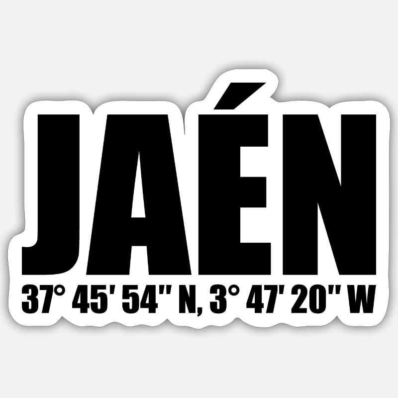 Coordonnées Jaén - Sticker taille S (10 x 10 cm) - blanc mat