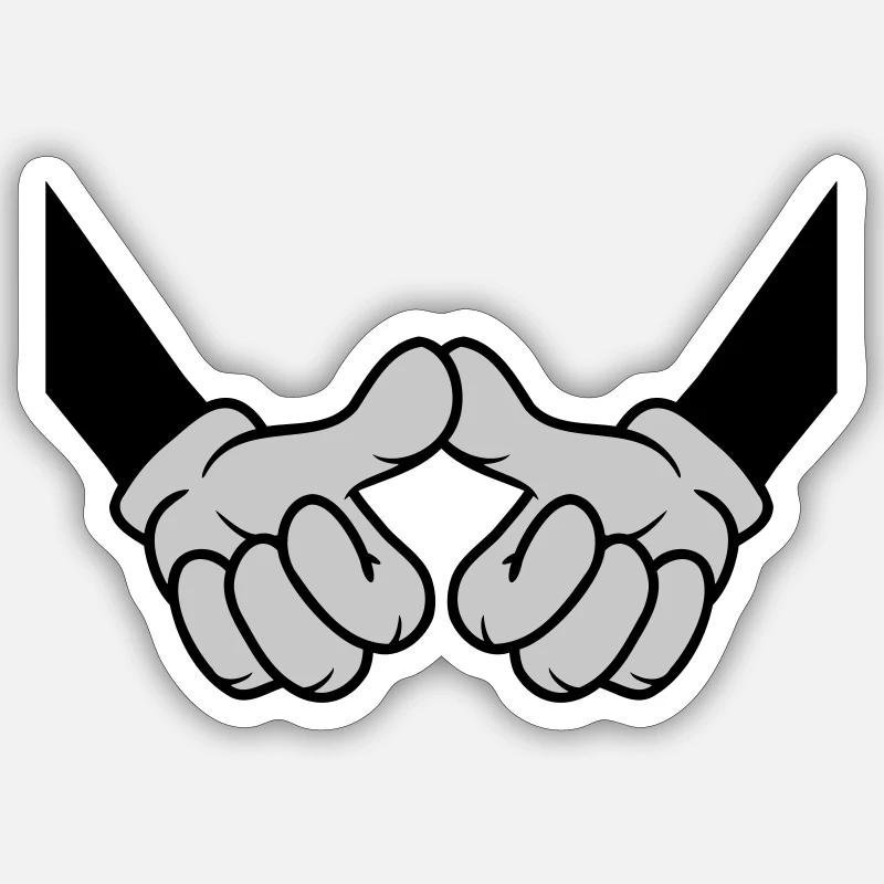 Thumbs touch welcome friends - Sticker size S (10 x 10 cm) - white matte