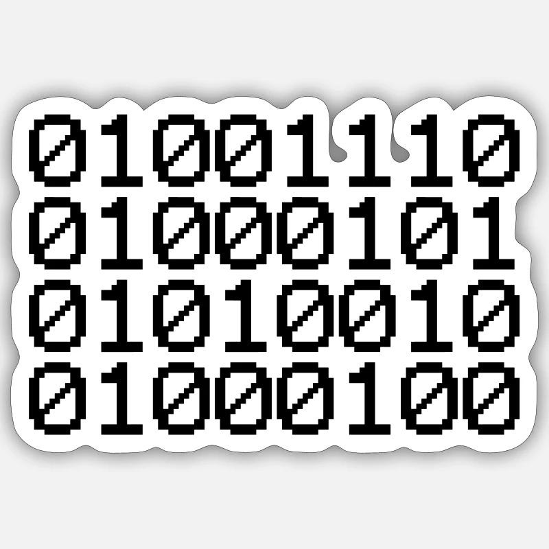 BINARY NERD - Sticker size S (10 x 10 cm) - white matte