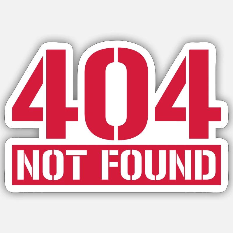 Message 404 introuvable - Sticker taille S (10 x 10 cm) - blanc mat