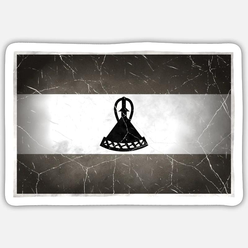Lesotho - Sticker Größe S (10 x 10 cm) - Mattweiß