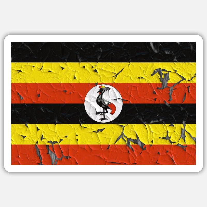 Ouganda - Sticker taille S (10 x 10 cm) - blanc mat