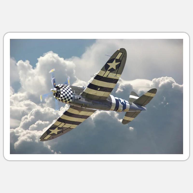 P-47 Thunderbolt - Sticker size S (10 x 10 cm) - white matte