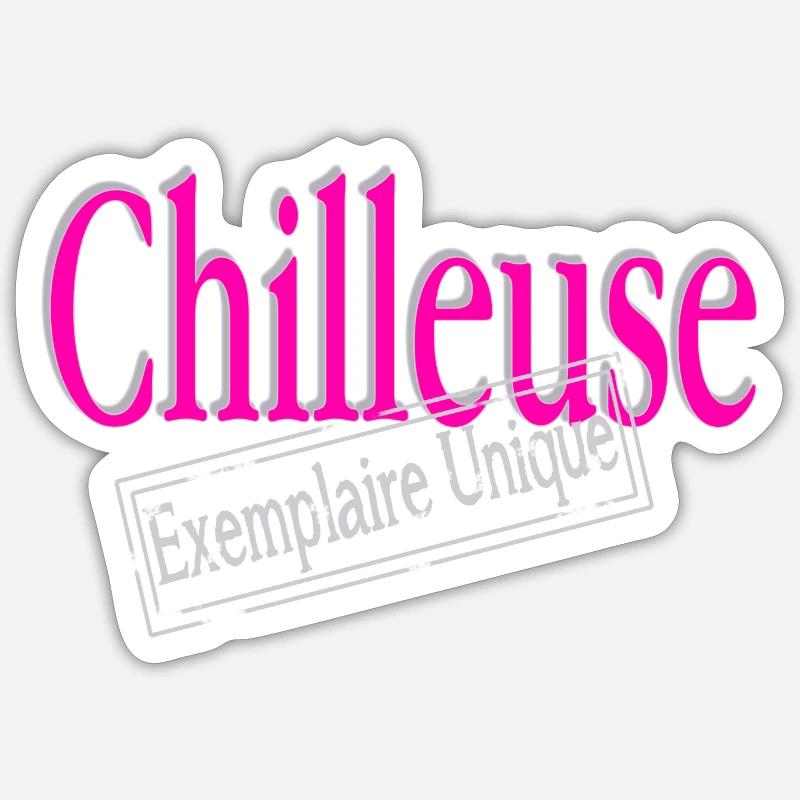 Chilleuse exemplaire unique - Sticker taille S (10 x 10 cm) - blanc mat