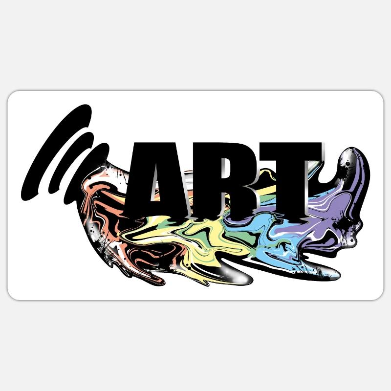 Kunst tropfender Farbe Lack Regenbogen - Sticker Größe S (10 x 10 cm) - Mattweiß