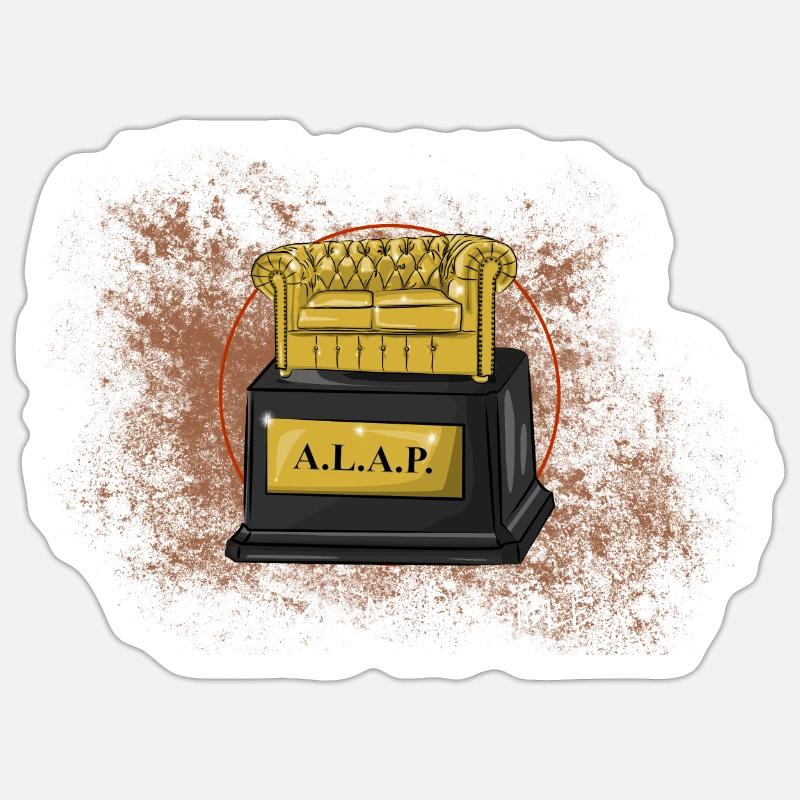 DrawingA.L.A.P. As Lazy as possible - Sticker size S (10 x 10 cm) - white matte