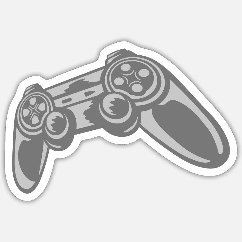 Gamer Konsole Retro Controller - Sticker Größe S (10 x 10 cm) - Mattweiß