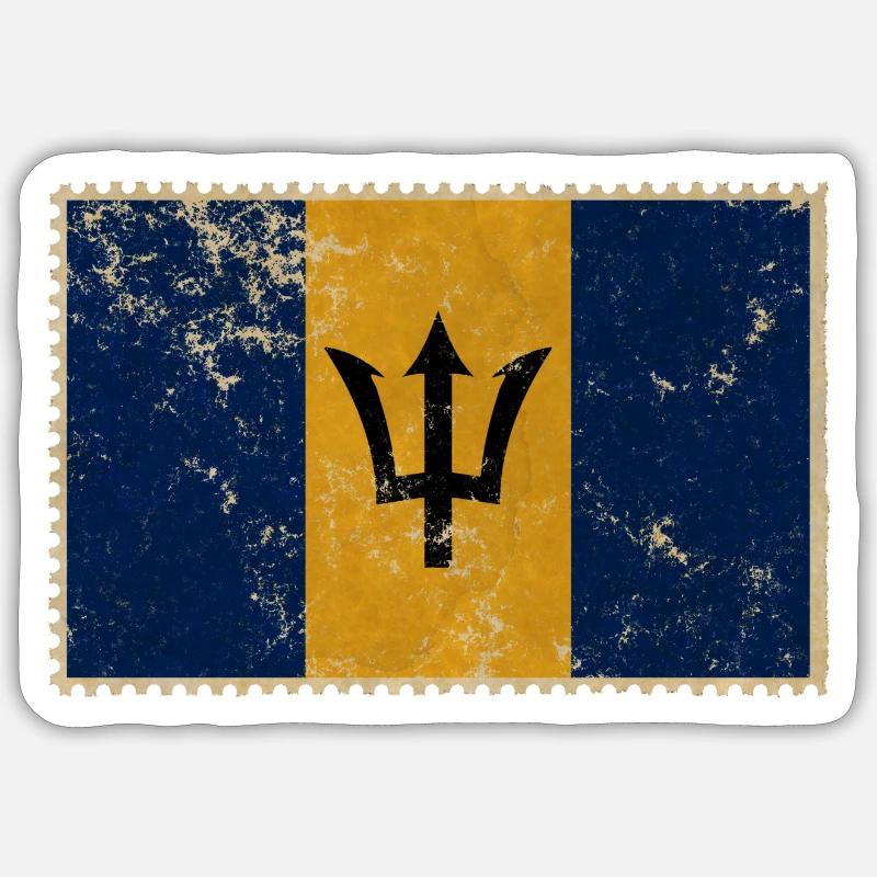 Barbade - Sticker taille S (10 x 10 cm) - blanc mat