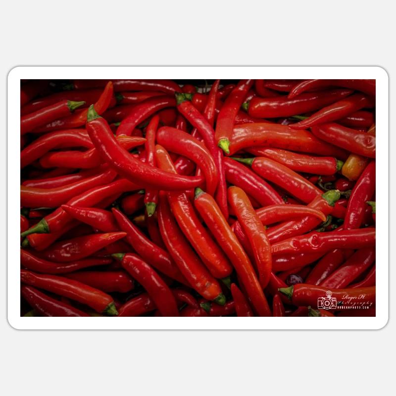 Piments - Sticker taille S (10 x 10 cm) - blanc mat
