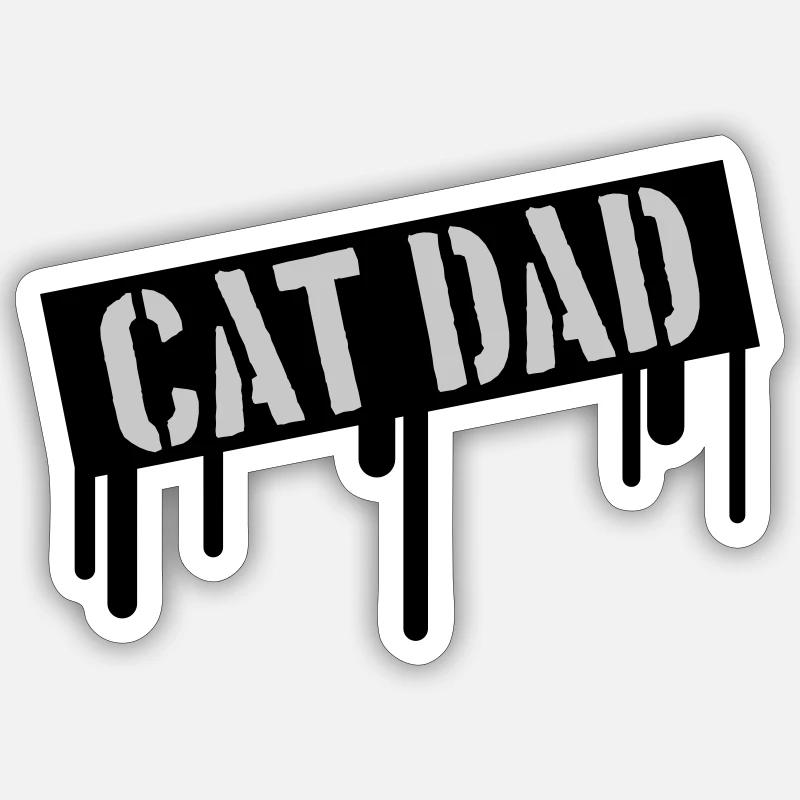 Stamp Cat Dad Logo Sticker taille S (10 x 10 cm)