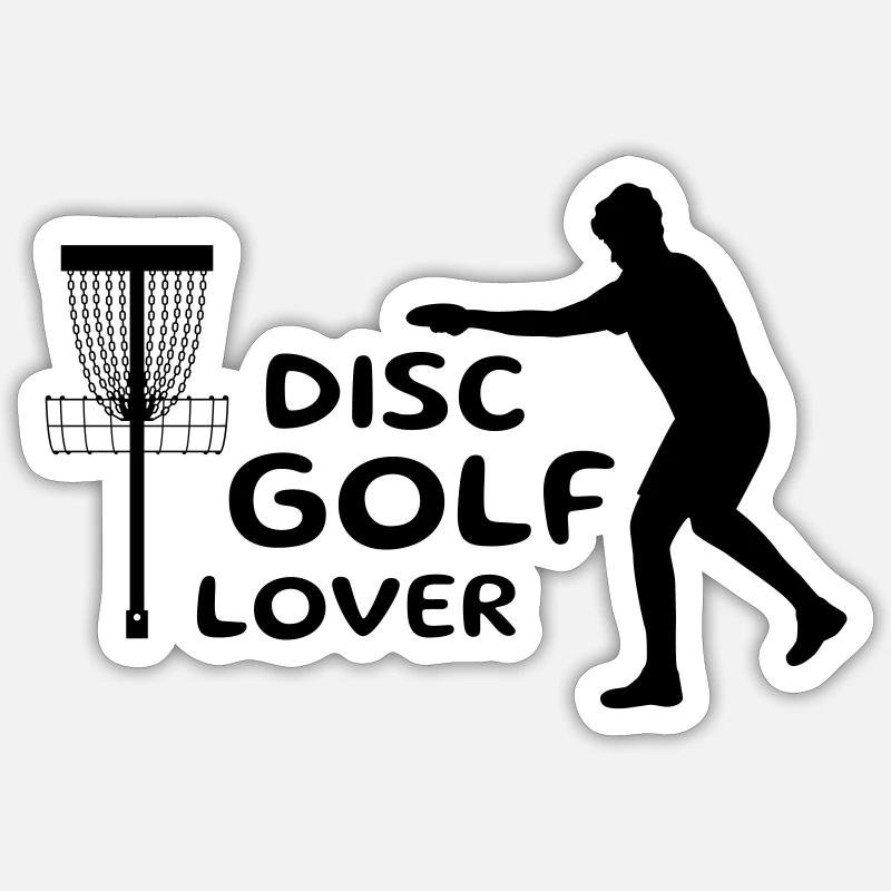Disc Golf Lover Design Geschenk - Sticker Größe S (10 x 10 cm) - Mattweiß