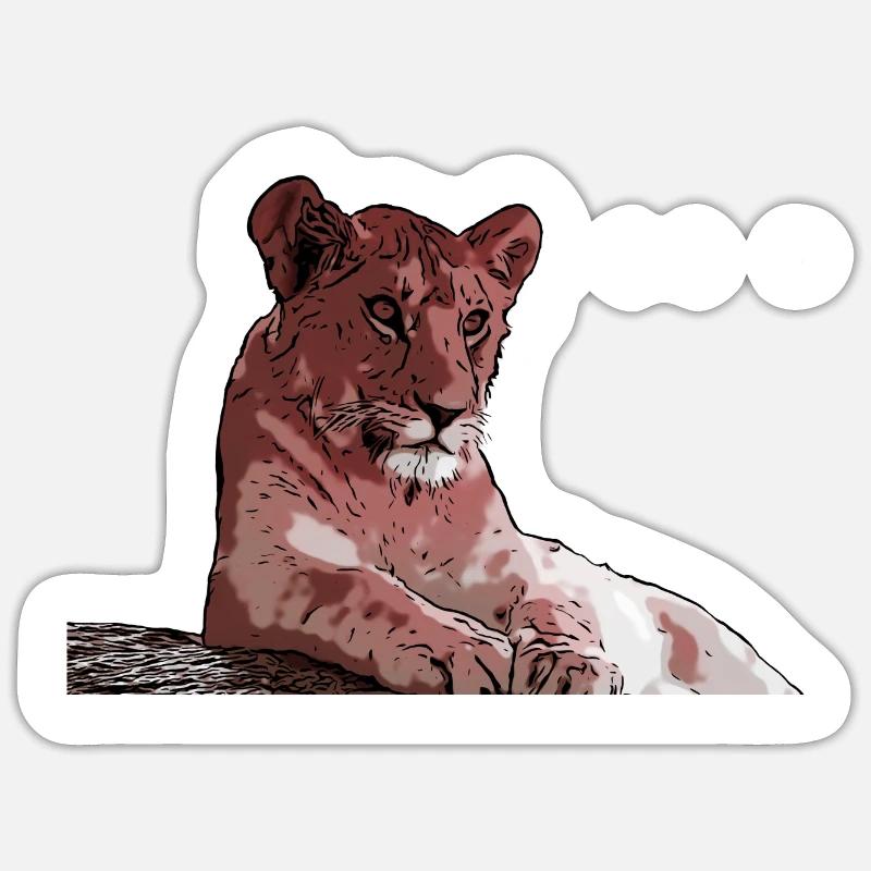 Junger Löwe Sticker Größe S (10 x 10 cm)