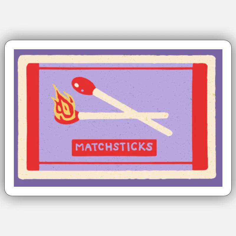 Allumettes - Sticker taille S (10 x 10 cm) - blanc mat