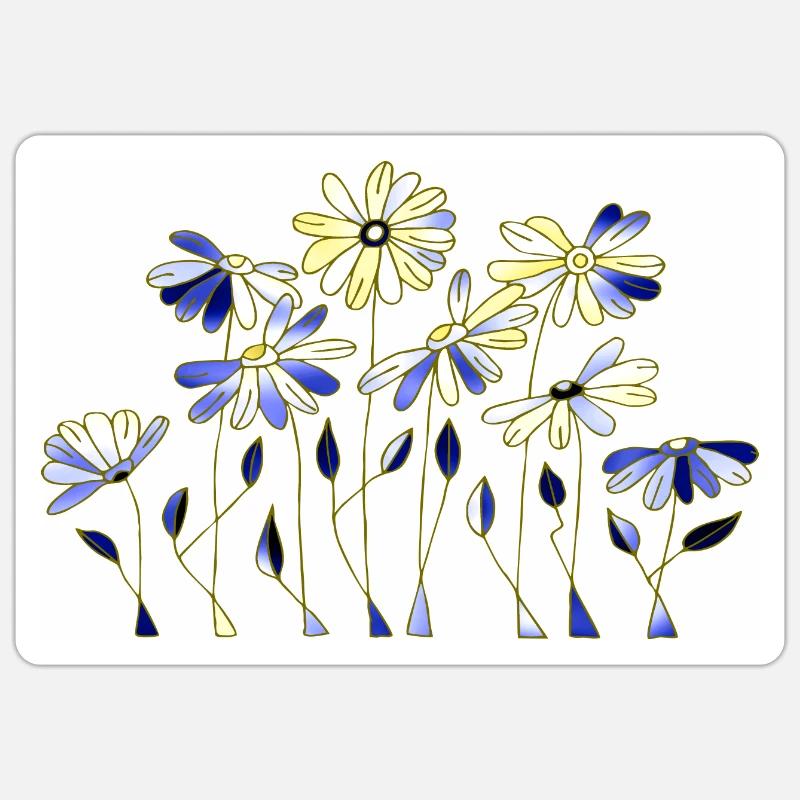 Blumen - Sticker Größe S (10 x 10 cm) - Mattweiß