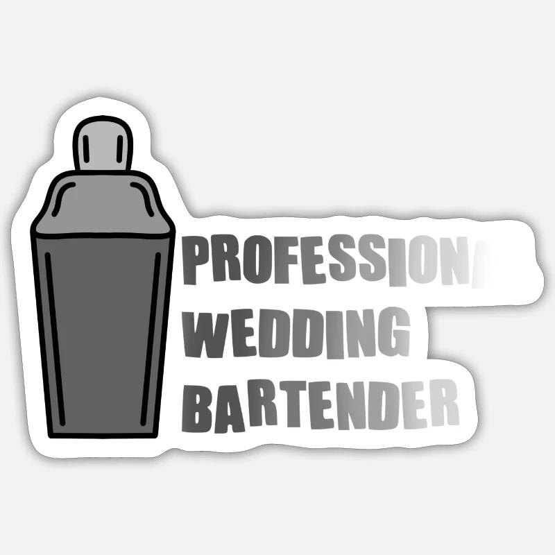Wedding Bartender Cocktail Long Drink Gift Sticker size S (10 x 10 cm)