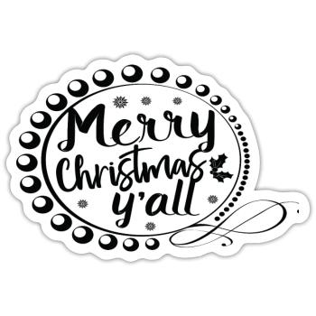 Merry Christmas y ́all - Sticker size S (10 x 10 cm) - white matte - Front