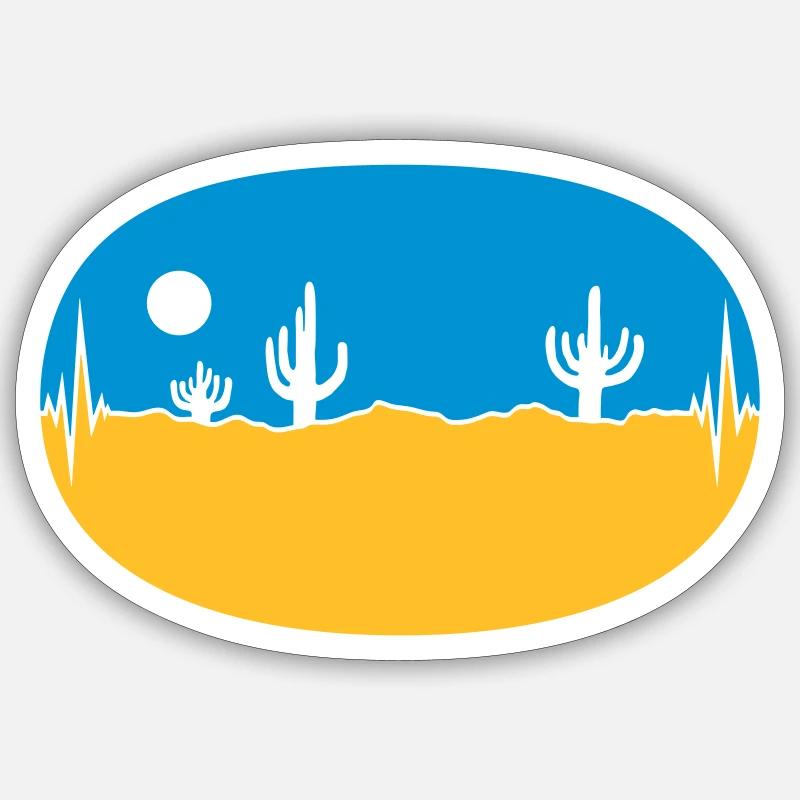 Skyline Frequency Desert Landscape - Sticker size S (10 x 10 cm) - white matte