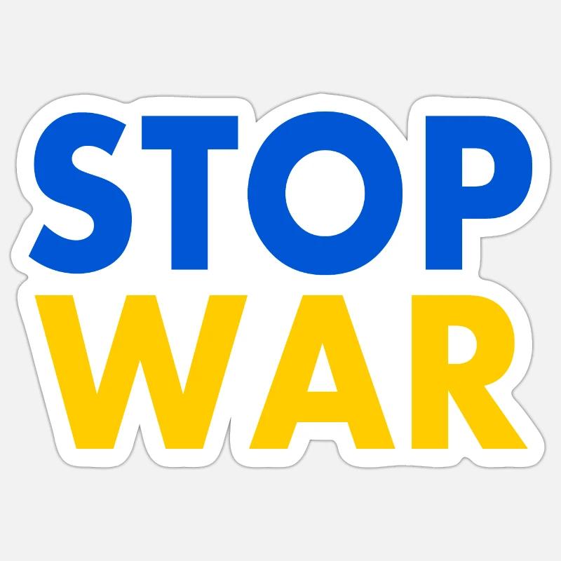 Stop war - Sticker taille S (10 x 10 cm) - blanc mat