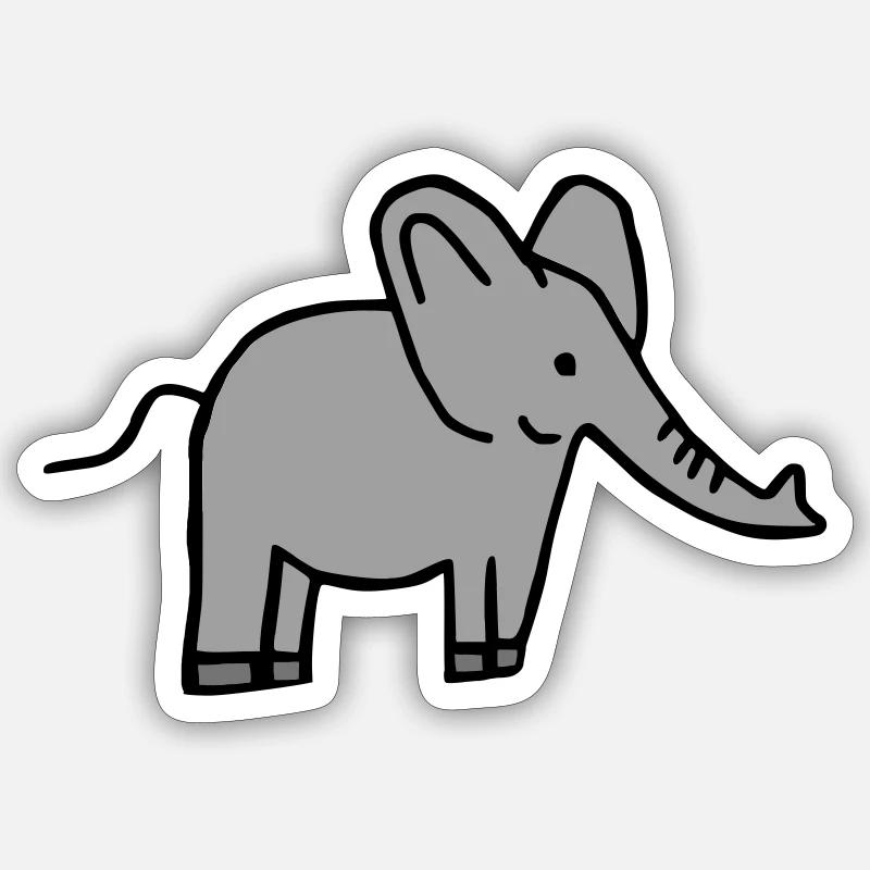 Elephant - Sticker size S (10 x 10 cm) - white matte