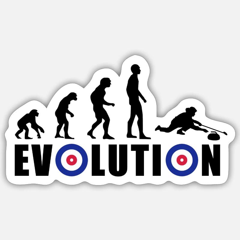 EVOLUTION CURLING Curling Gift Winter - Sticker size S (10 x 10 cm) - white matte