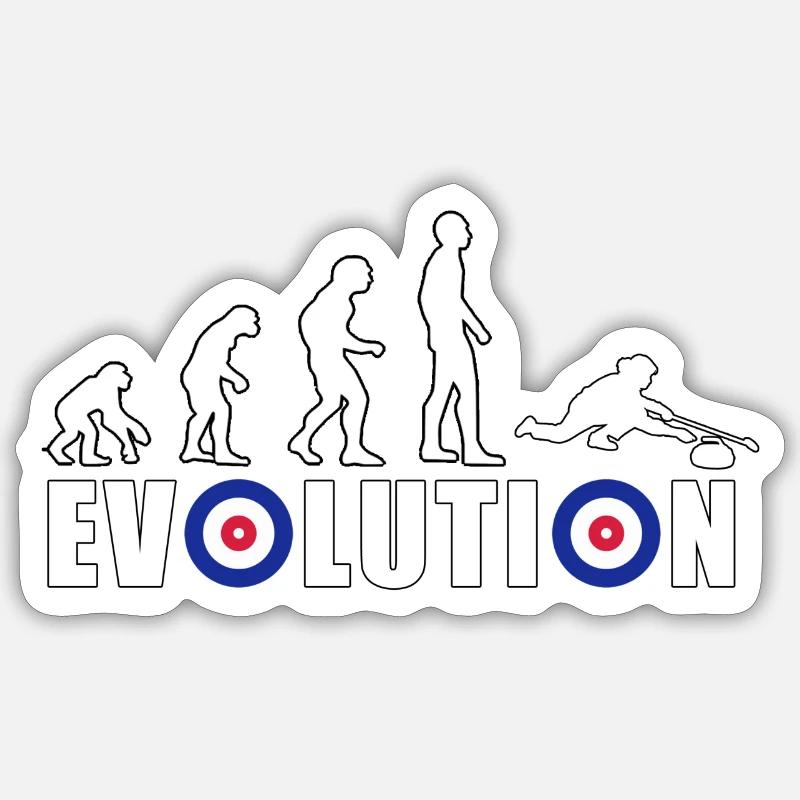EVOLUTION CURLING Curling Gift Winter - Sticker size S (10 x 10 cm) - white matte