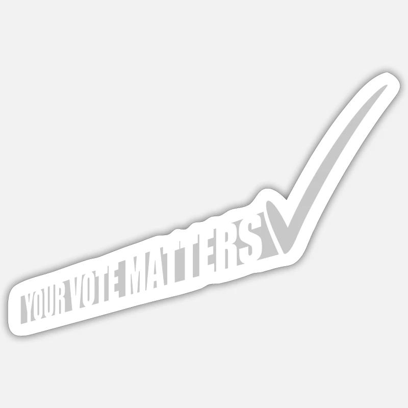 votre vote compte citation - Sticker taille S (10 x 10 cm) - blanc mat