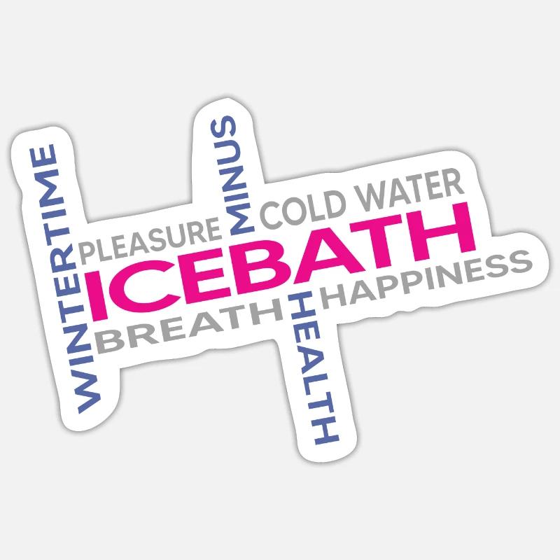 eisbader winterbader kälteresistent eisbad - Sticker Größe S (10 x 10 cm) - Mattweiß