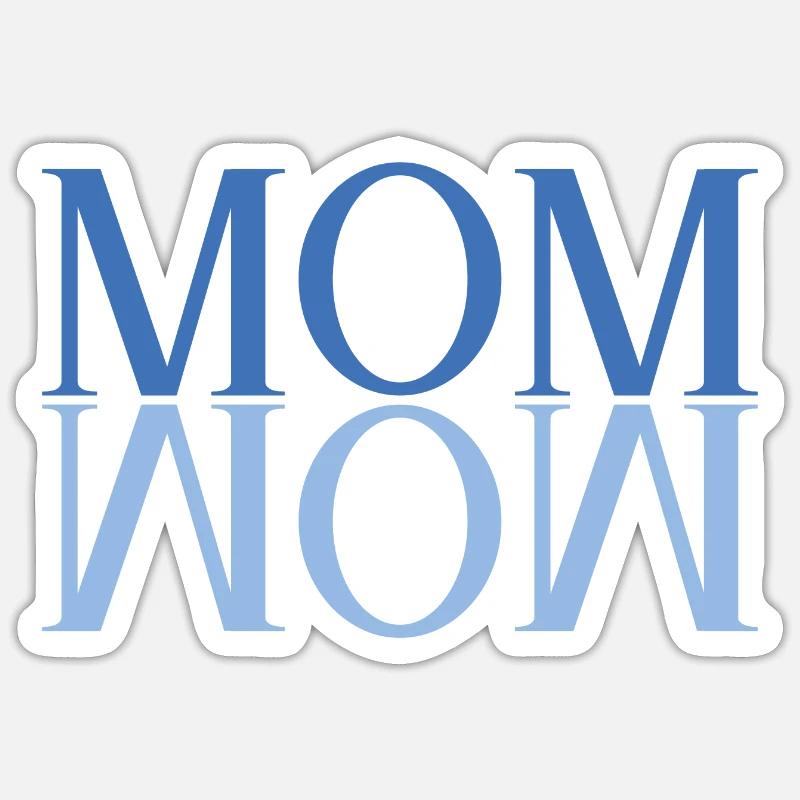 Mom Wow - Mama Mutter Muttertag Geschenkidee - Sticker Größe S (10 x 10 cm) - Mattweiß