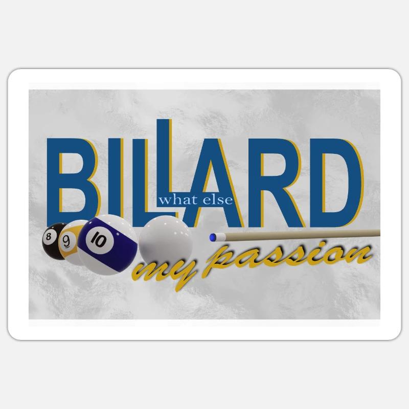 Conception de billard, Art mural, Affiche, Billard de piscine Sticker taille S (10 x 10 cm)