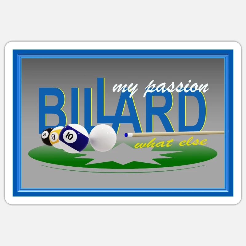 Conception de billard, Art mural, Affiche, Billard de piscine Sticker taille S (10 x 10 cm)