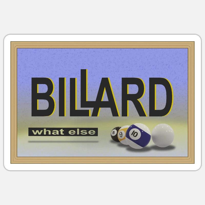 Conception de billard, Art mural, Affiche, Billard de piscine Sticker taille S (10 x 10 cm)