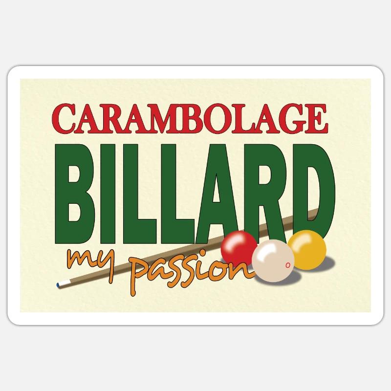 Carambolage Billiards Design, Wall Art, Poster Sticker size S (10 x 10 cm)