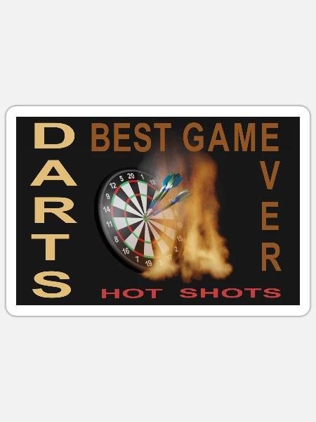 Darts, Dart, Darten, Pfeile, Dartscheibe,dartboard - Sticker Größe S (10 x 10 cm) - Mattweiß