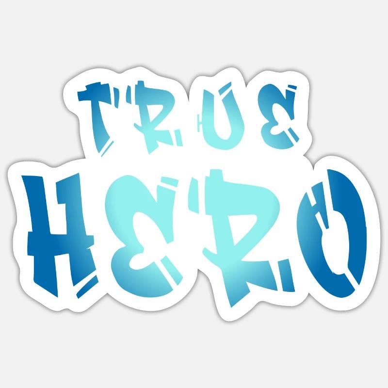 WAHRER HELD - TRUE HERO - Sticker size S (10 x 10 cm) - white matte