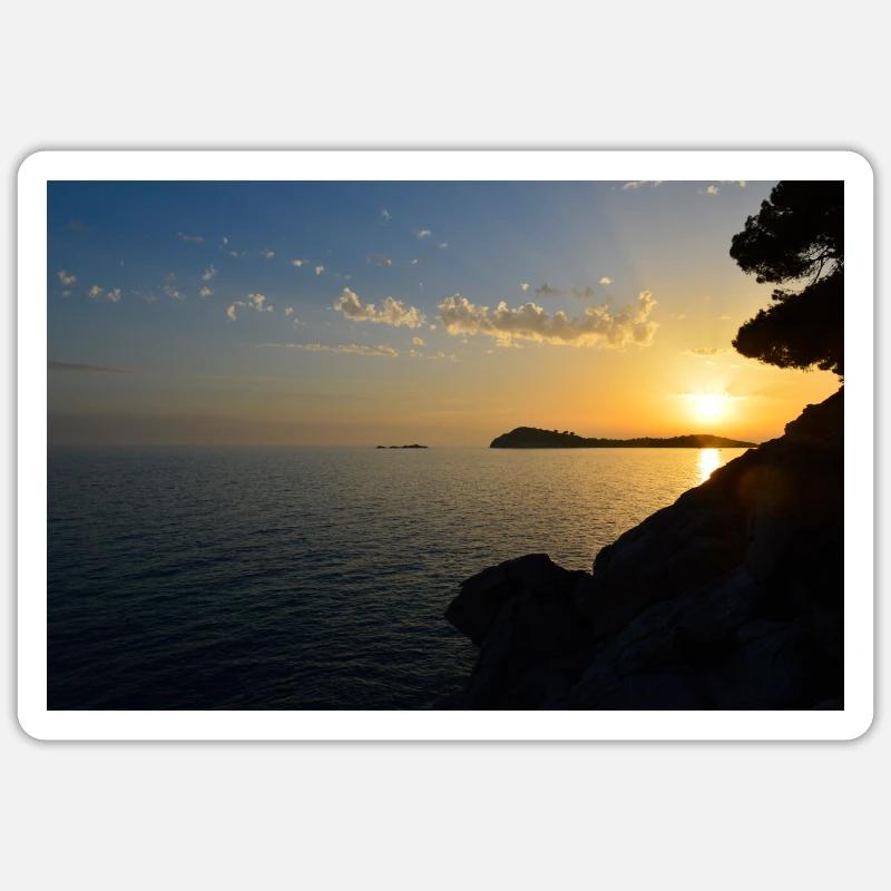 Coucher de soleil Sticker taille S (10 x 10 cm)
