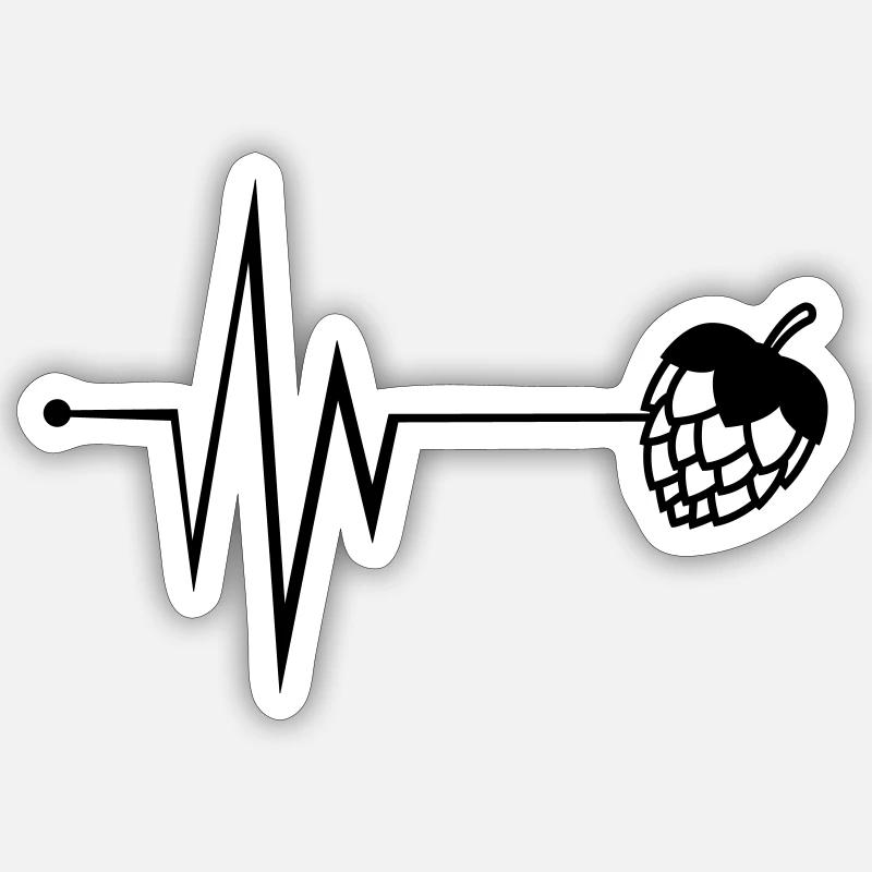 Puls de bière pression - Sticker taille S (10 x 10 cm) - blanc mat