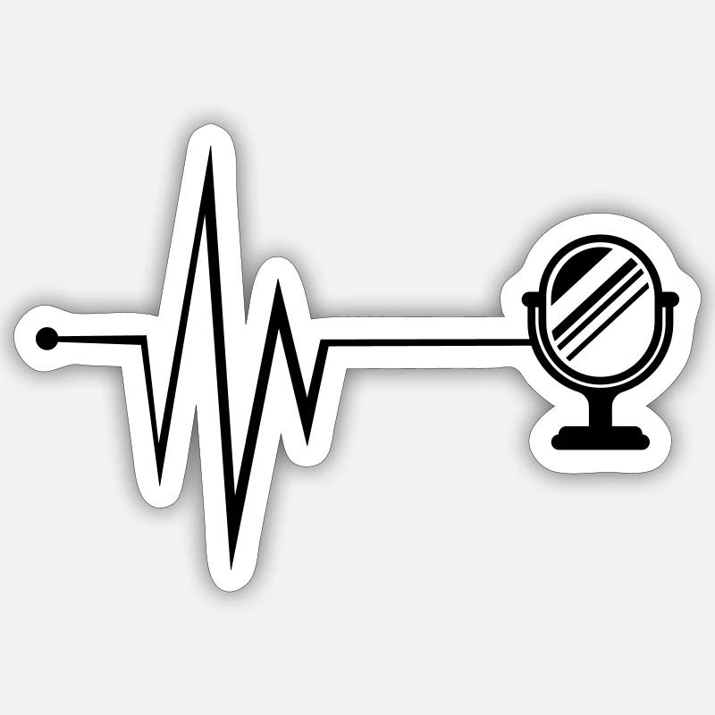 Mirror Icon Pulse - Sticker size S (10 x 10 cm) - white matte