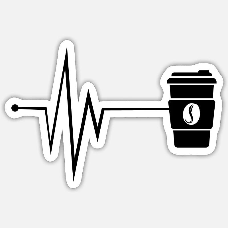 Kaffee Puls Sticker Größe S (10 x 10 cm)