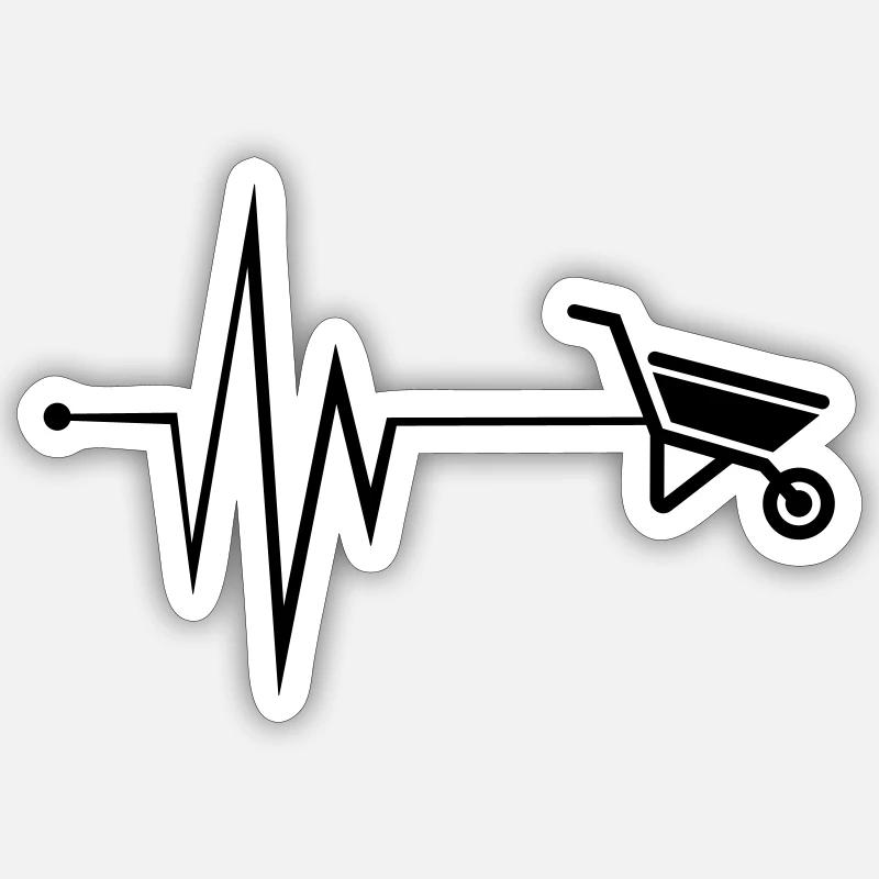 Schubkarre Puls - Sticker Größe S (10 x 10 cm) - Mattweiß