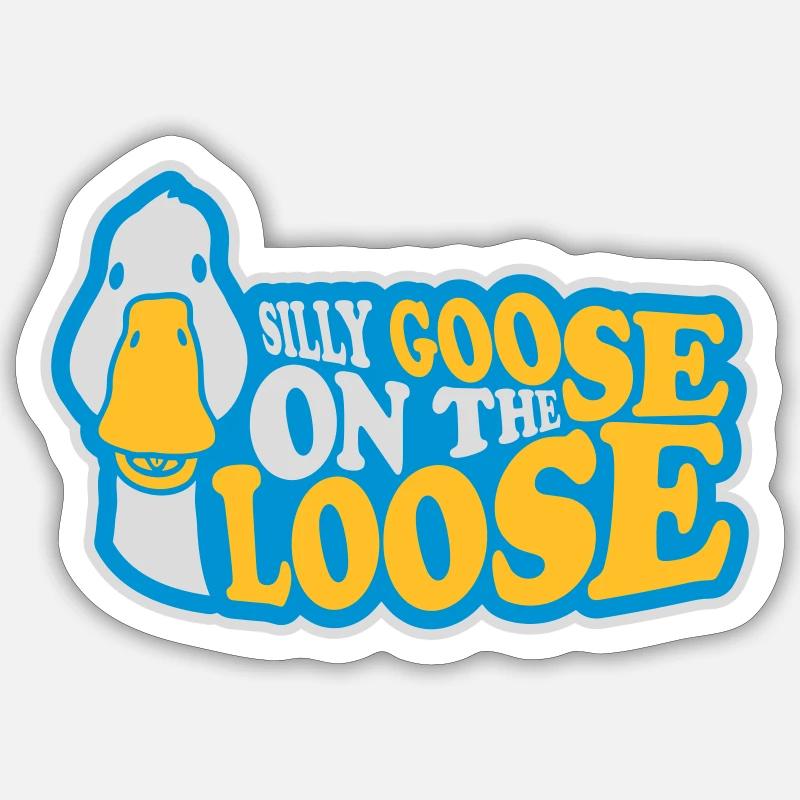 goose on the loose - Sticker size S (10 x 10 cm) - white matte