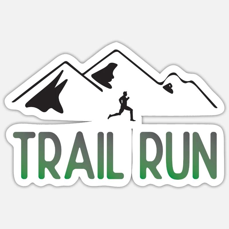 Trail Run - Sticker size S (10 x 10 cm) - white matte