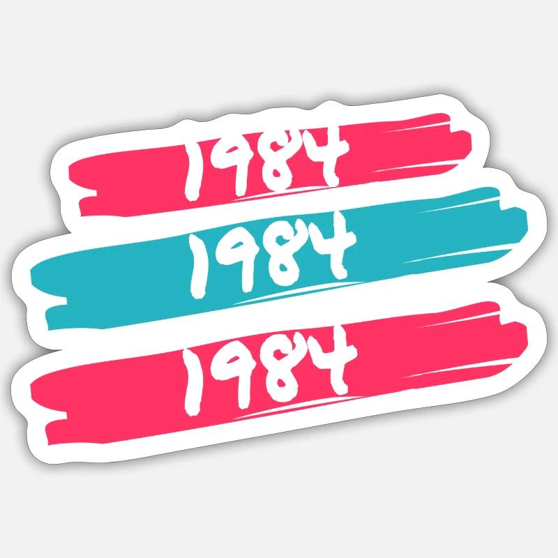 1984 - Sticker size S (10 x 10 cm) - white matte