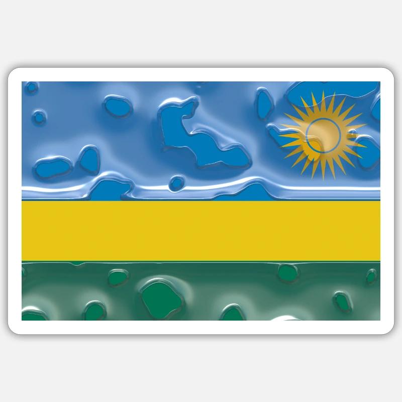 Ruanda - Sticker Größe S (10 x 10 cm) - Mattweiß
