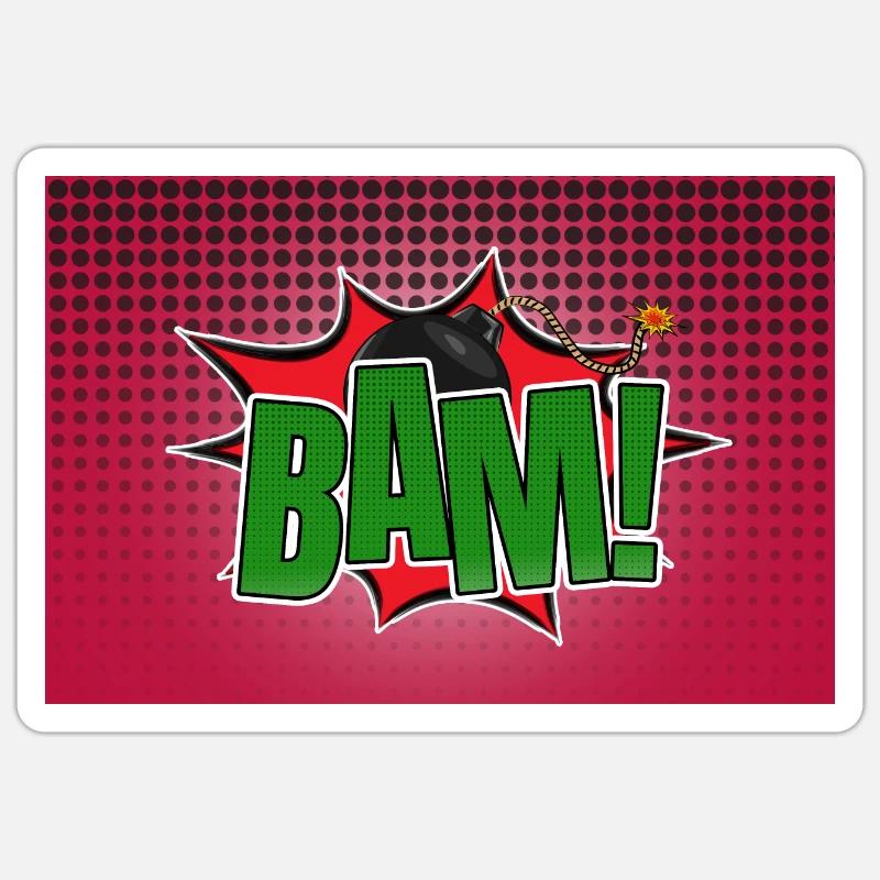 Bam! Comic Stil Graffiti Schriftzug Sticker Größe S (10 x 10 cm)
