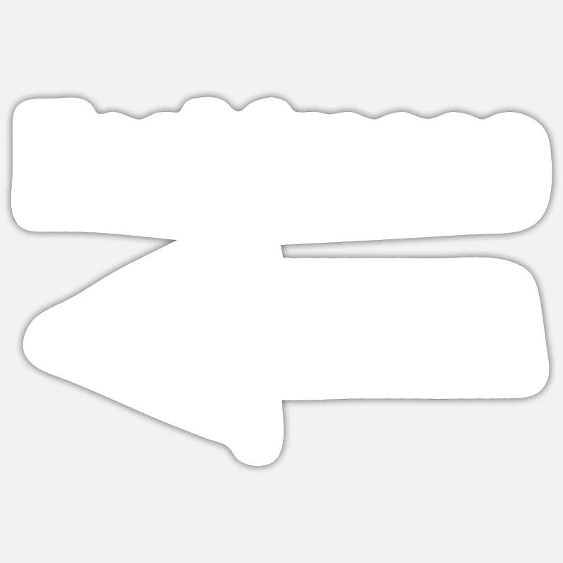 Hack-eat arrow left - Sticker size S (10 x 10 cm) - white matte