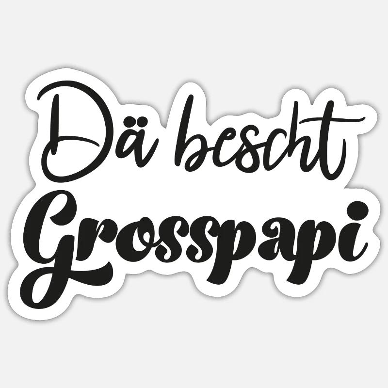 Dä bescht Grosspapi Schweiz Opa Schweizer Ätti Sticker Größe S (10 x 10 cm)
