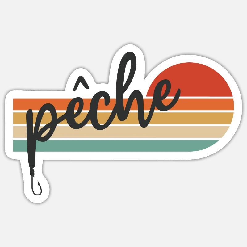 pêche | la pêche - Sticker taille S (10 x 10 cm) - blanc mat