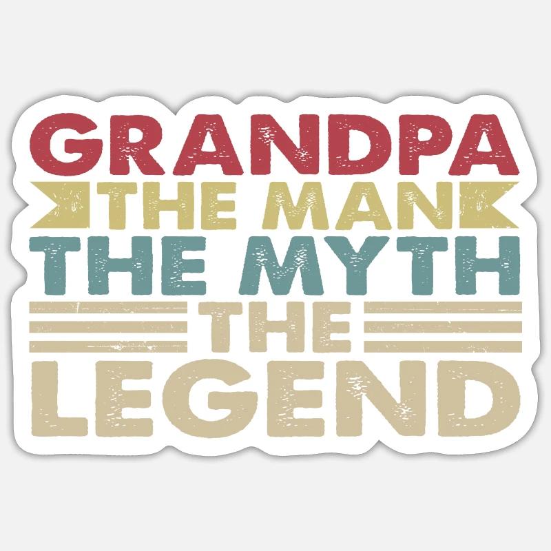 GRANDPA MAN MEASURE LEGEND Sticker size S (10 x 10 cm)