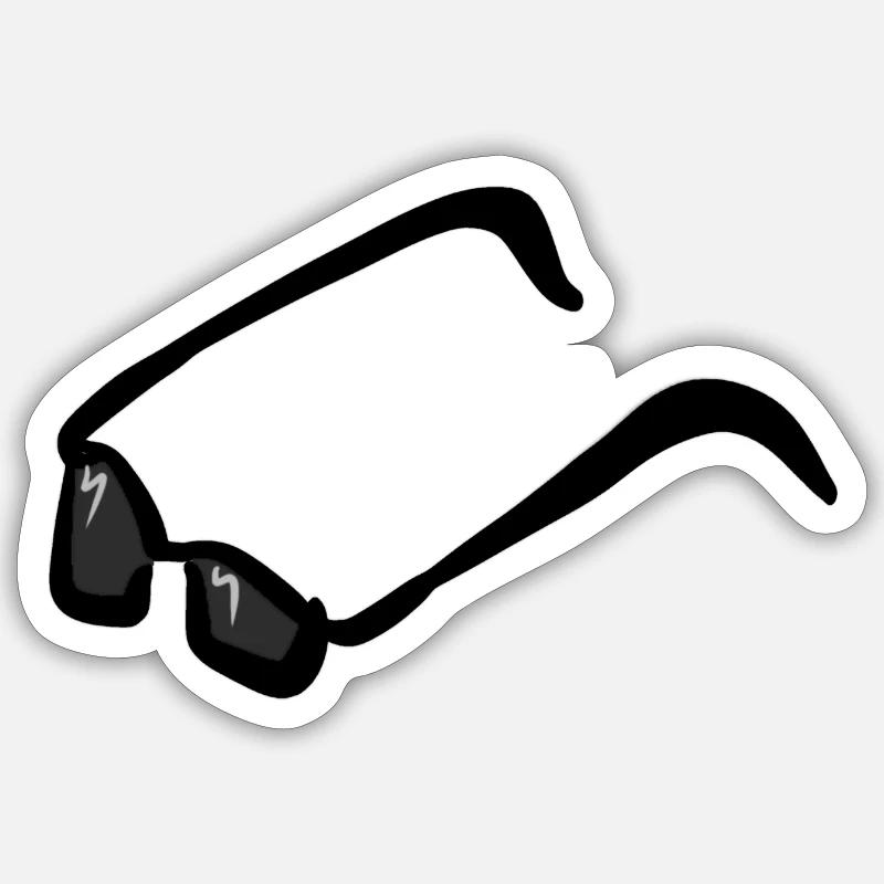 sonnenbrille brille nerd - Sticker Größe S (10 x 10 cm) - Mattweiß