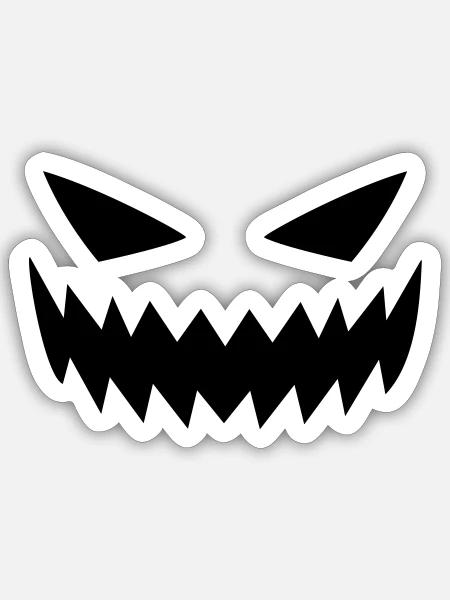 Gestörte Horrorfratze - Sticker Größe S (10 x 10 cm) - Mattweiß
